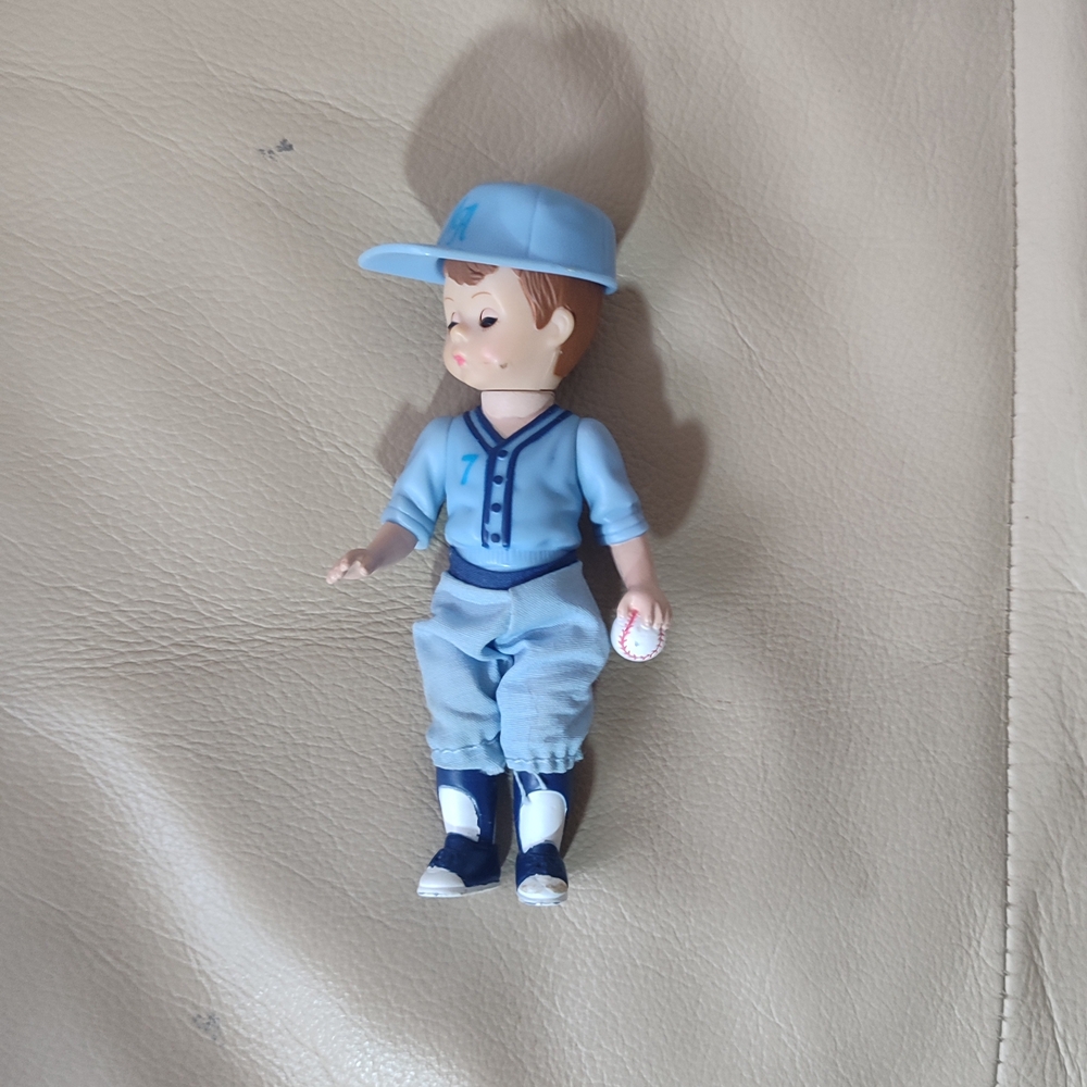 Blue Baseball Player Doll